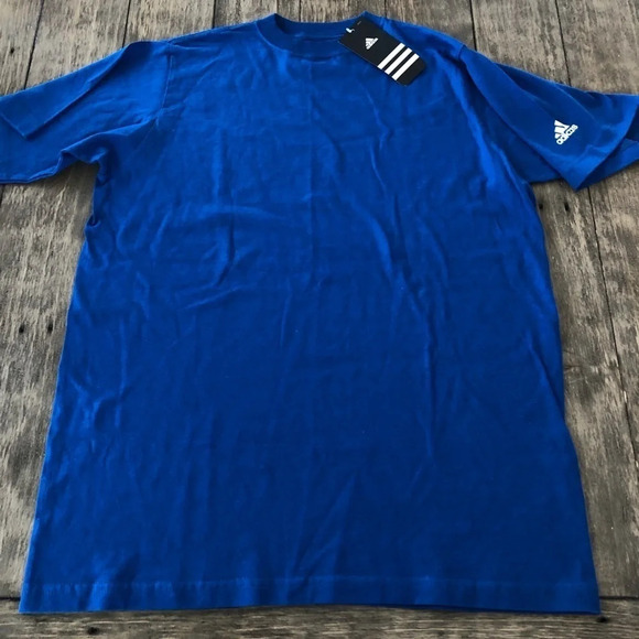 NWT Adidas Youth Solid Blue Short Sleeve T Shirt - Picture 1 of 5